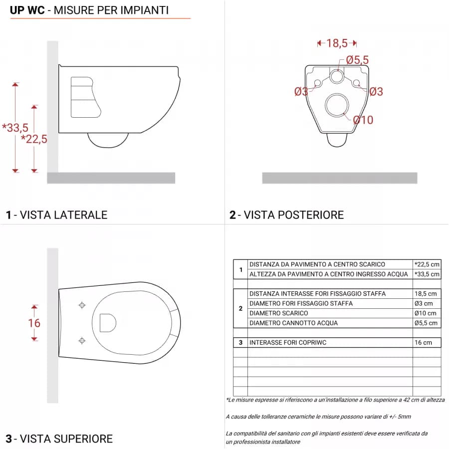 Wc sospeso con copriwc + bidet Up Sanitosco ausilio bagno accessibile