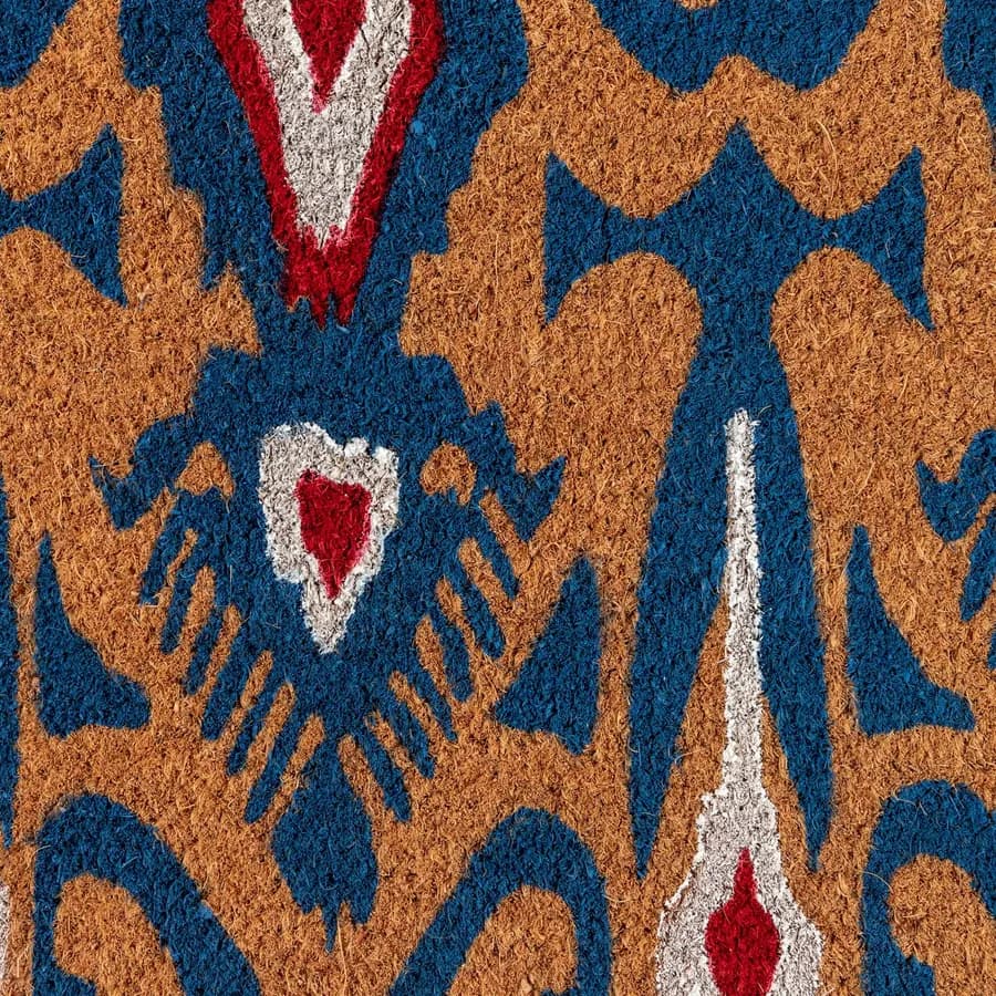 Zerbino 45x75 cm in coir con disegno blu