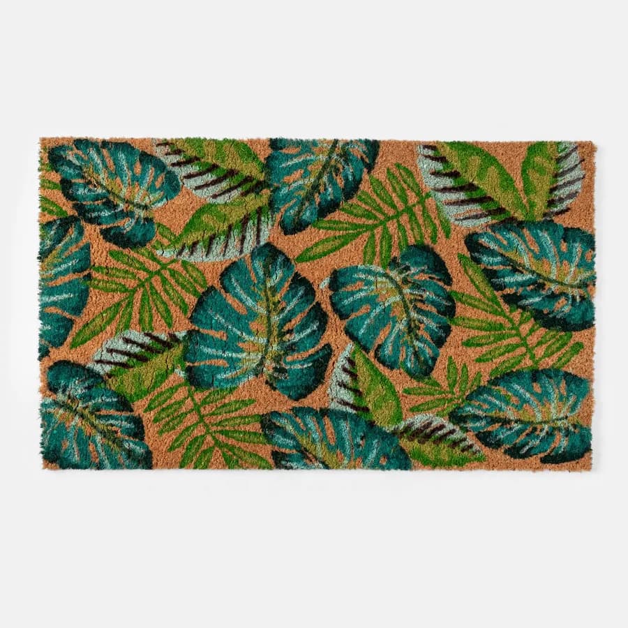 Zerbino 45x75 cm in coir con disegno foglia di palma