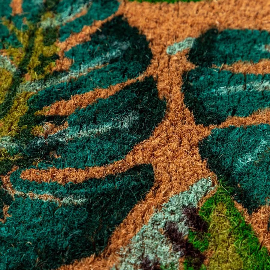 Zerbino 45x75 cm in coir con disegno foglia di palma