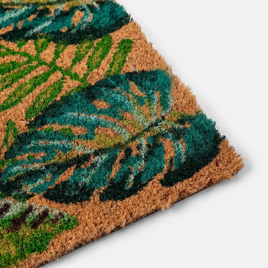Zerbino 45x75 cm in coir con disegno foglia di palma