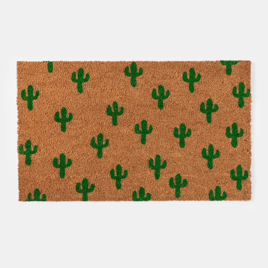 Zerbino 45x75 cm in coir con disegno palme verdi