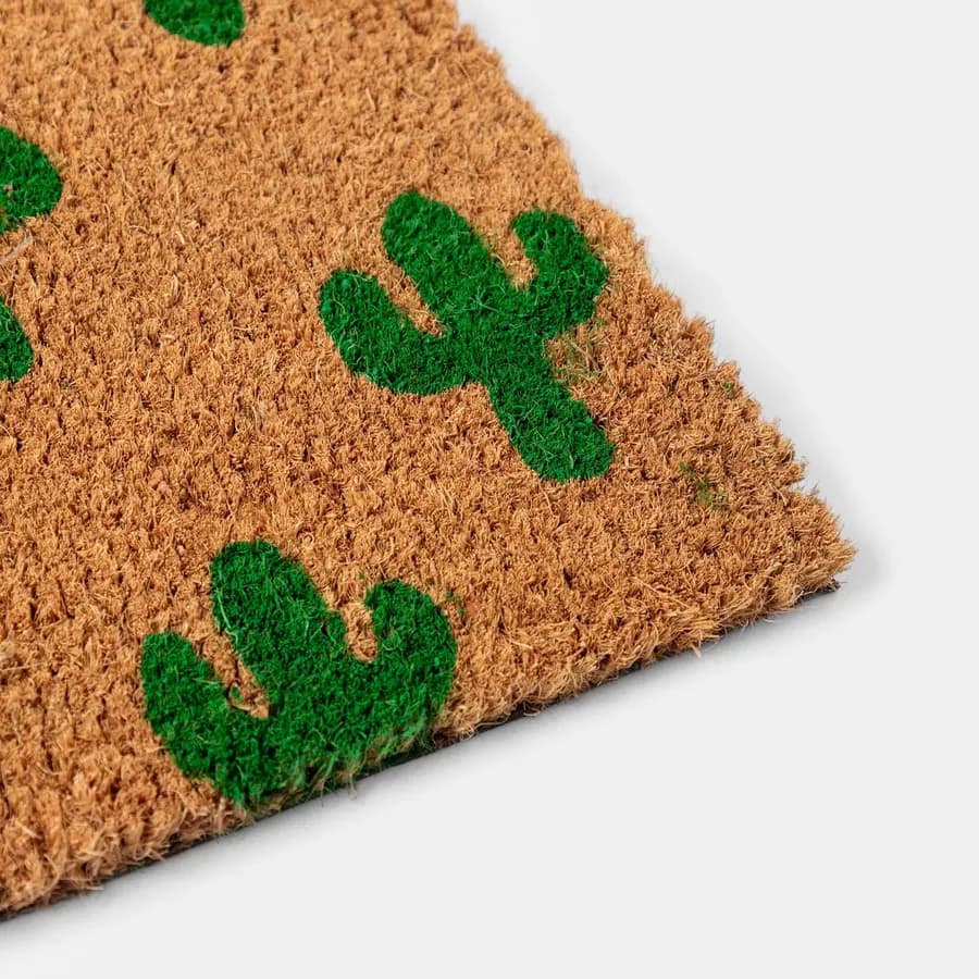 Zerbino 45x75 cm in coir con disegno palme verdi