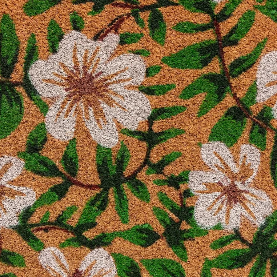 Zerbino 45x75 cm in coir con disegno prato fiorito