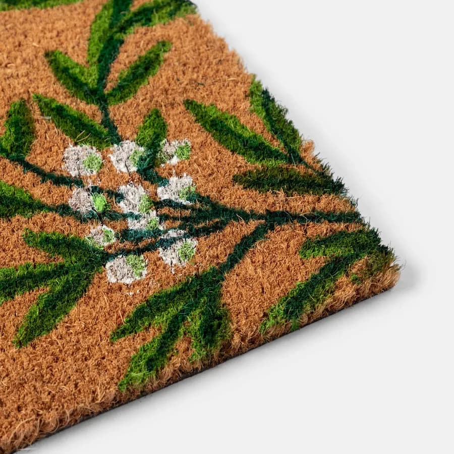 Zerbino 45x75 cm in coir Hello con disegno fiori