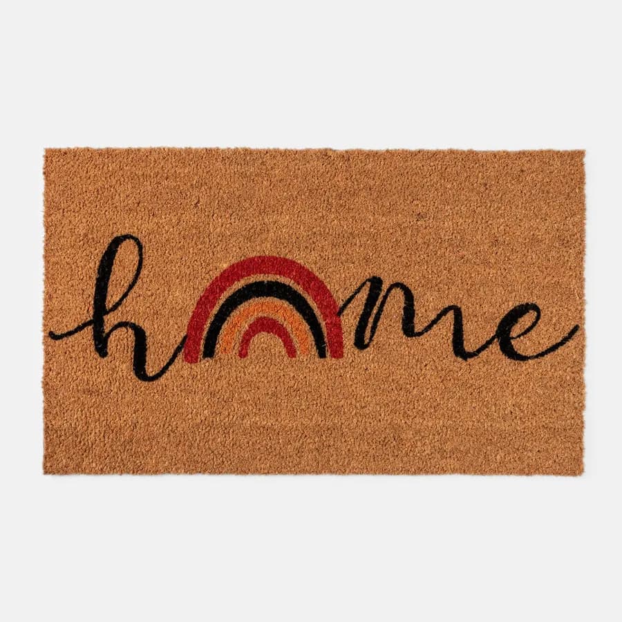 Zerbino 45x75 cm in coir Home beige con arcobaleno