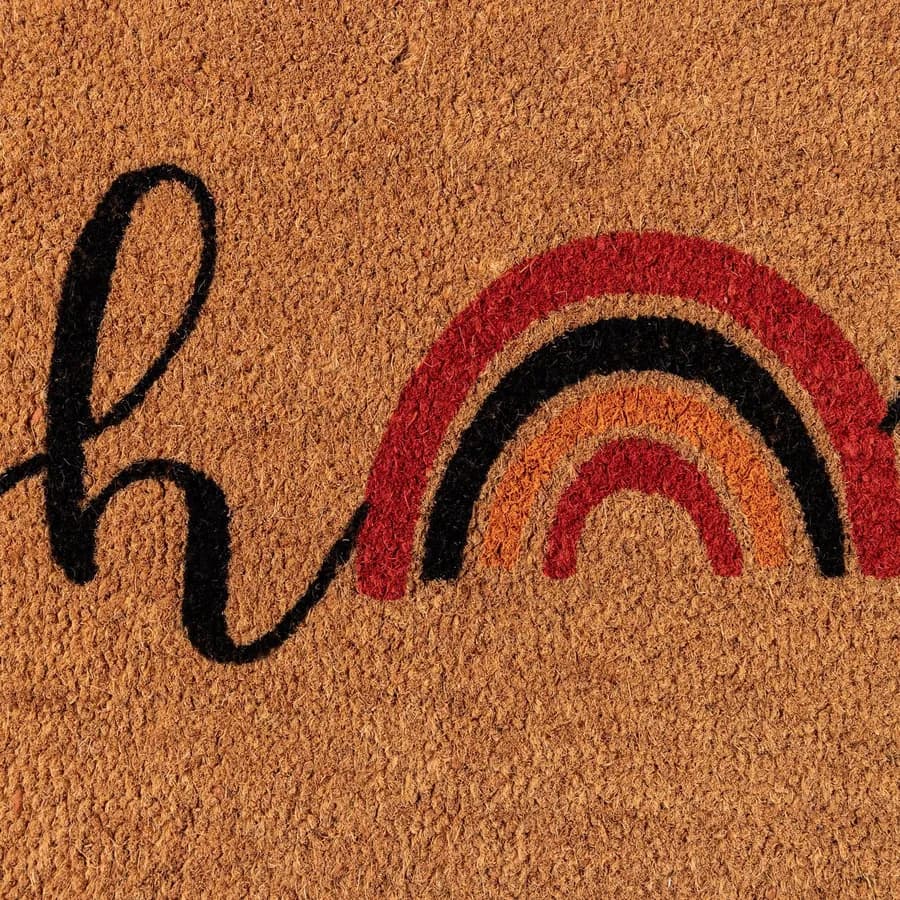 Zerbino 45x75 cm in coir Home beige con arcobaleno