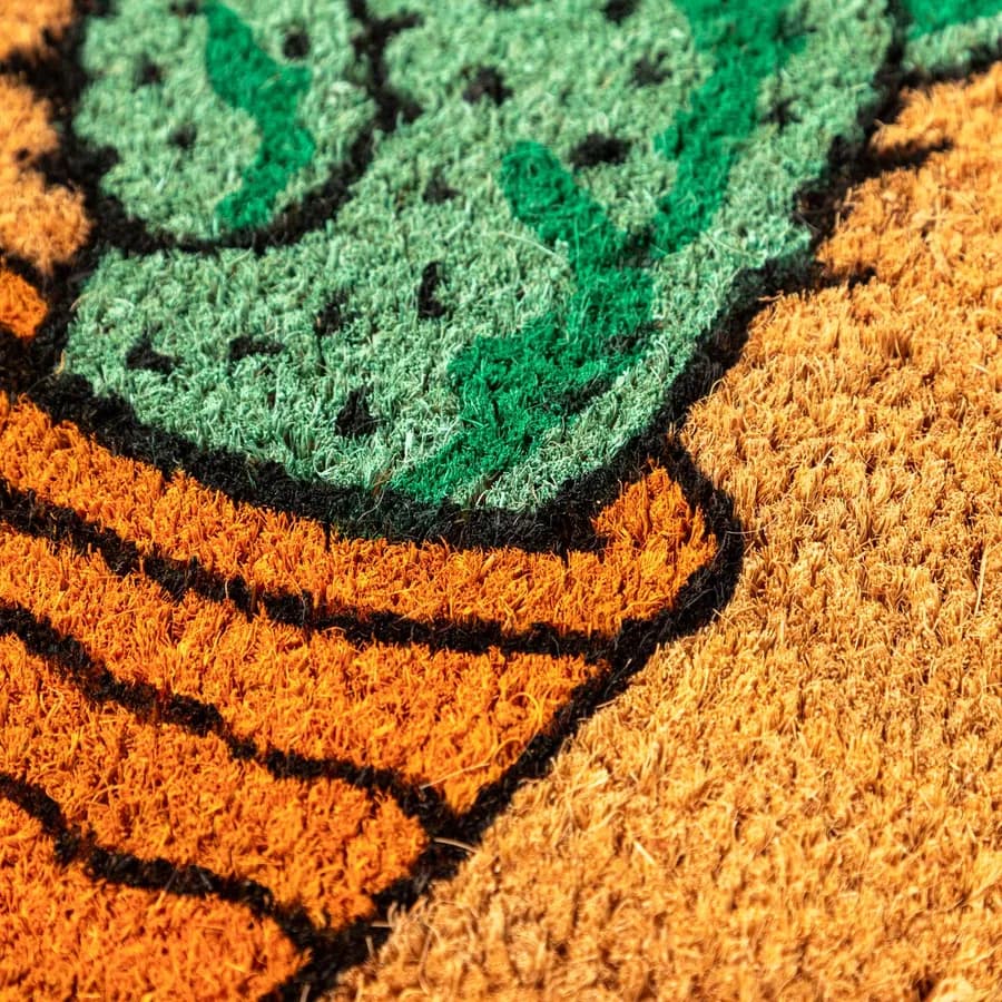 Zerbino 45x75 cm in coir naturale con disegno cactus
