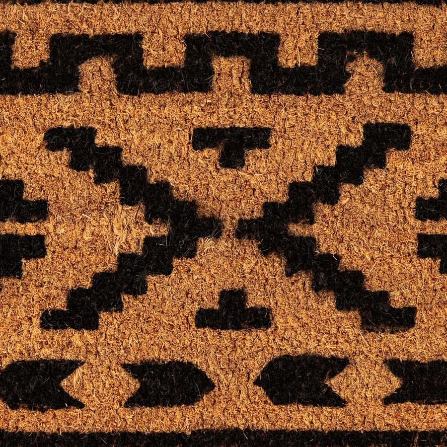 Zerbino 45x75 cm in coir naturale con disegno etnico