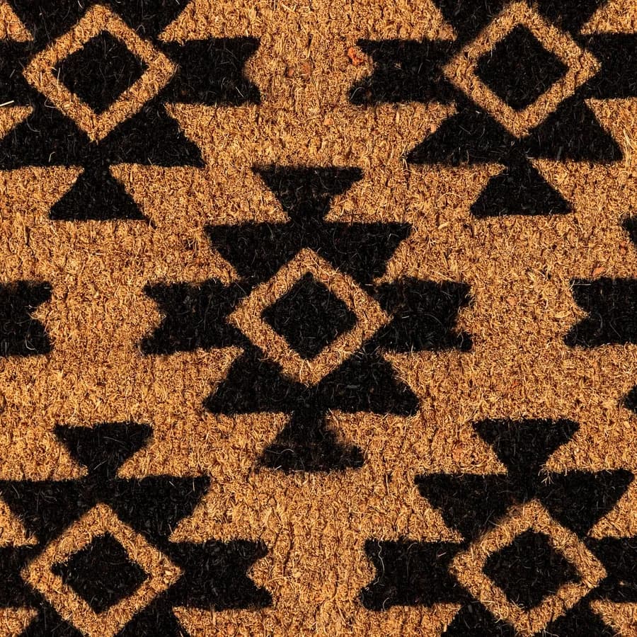 Zerbino 45x75 cm in coir naturale con disegno nero