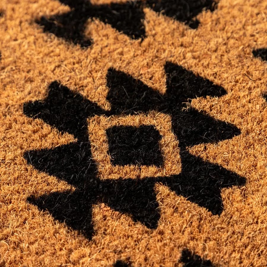 Zerbino 45x75 cm in coir naturale con disegno nero