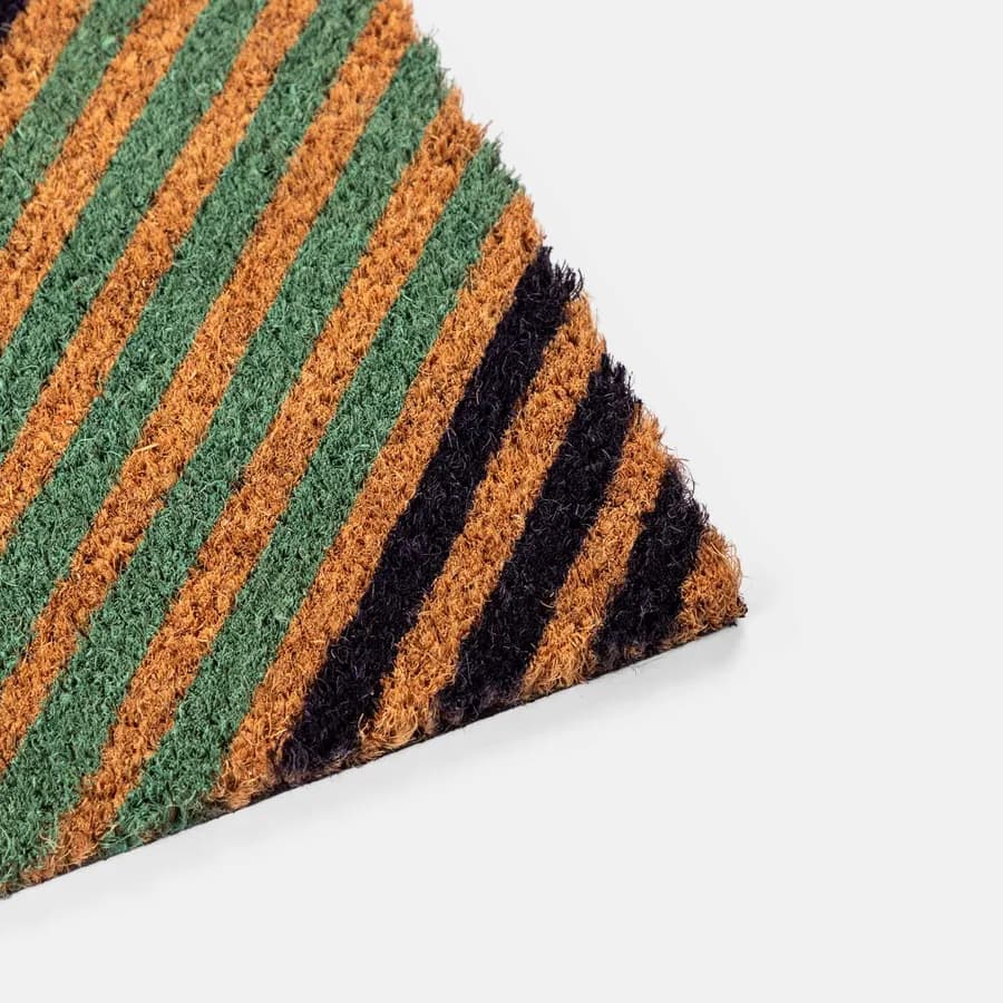 Zerbino 45x75 cm in coir naturale con disegno righe geometriche