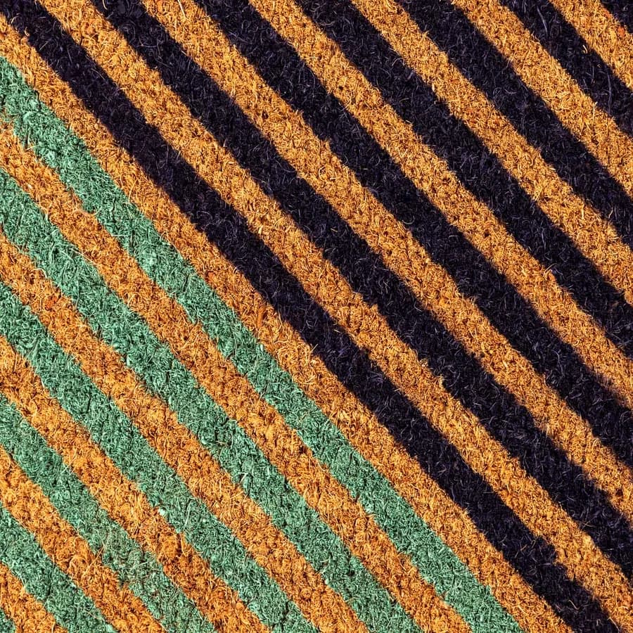 Zerbino 45x75 cm in coir naturale con disegno righe geometriche