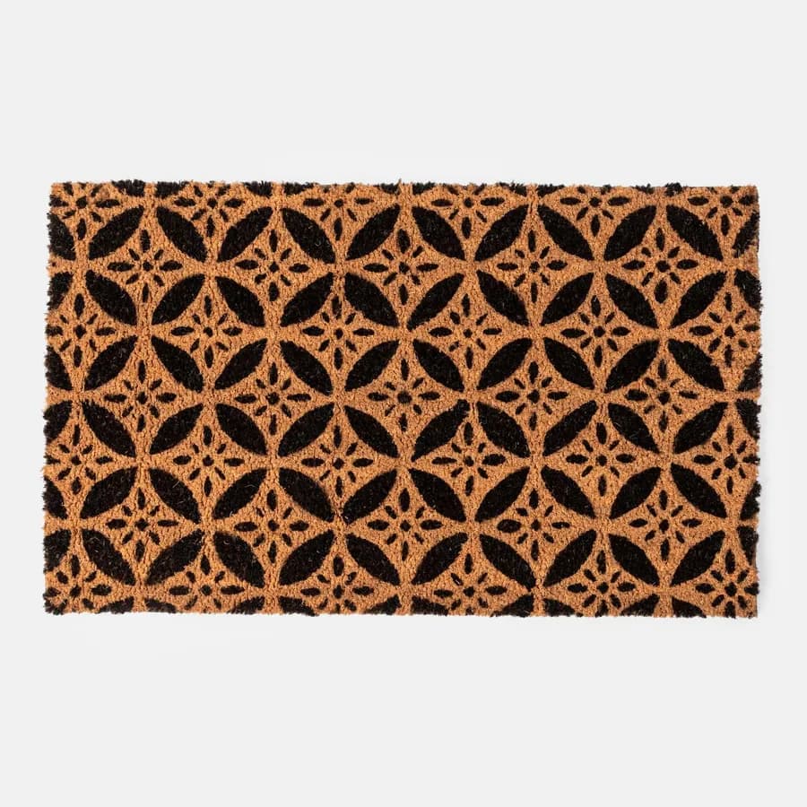 Zerbino 45x75 cm in coir naturale con disegno stella geometrica
