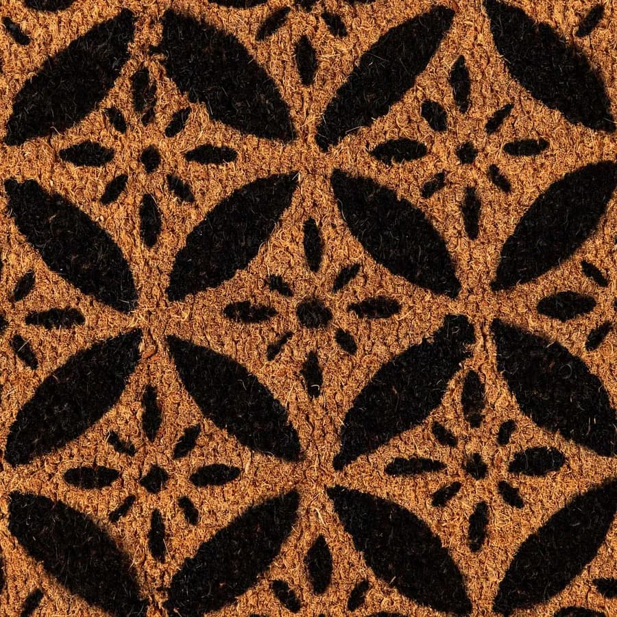 Zerbino 45x75 cm in coir naturale con disegno stella geometrica