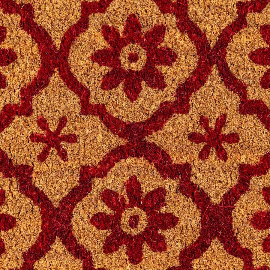 Zerbino 45x75 cm in coir naturale con motivo floreale
