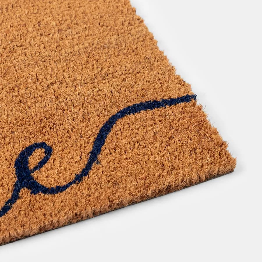 Zerbino 45x75 cm in coir Welcome con disegno maiolica