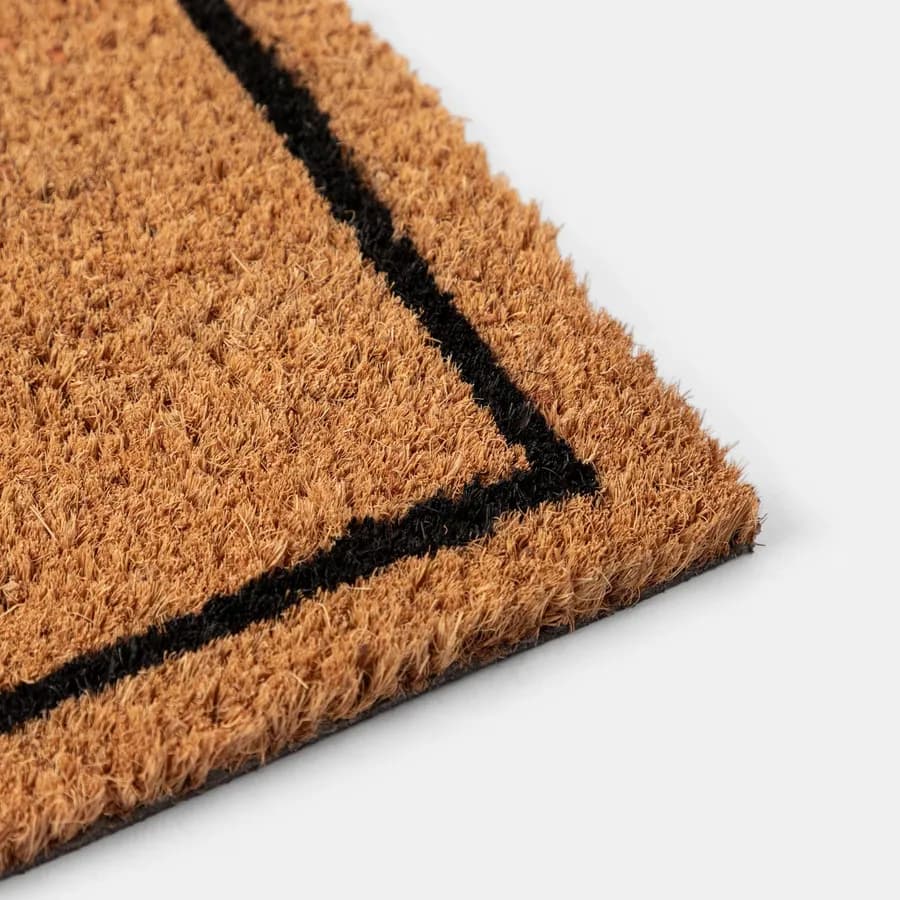 Zerbino 45x75 cm in coir Welcome marrone e nero