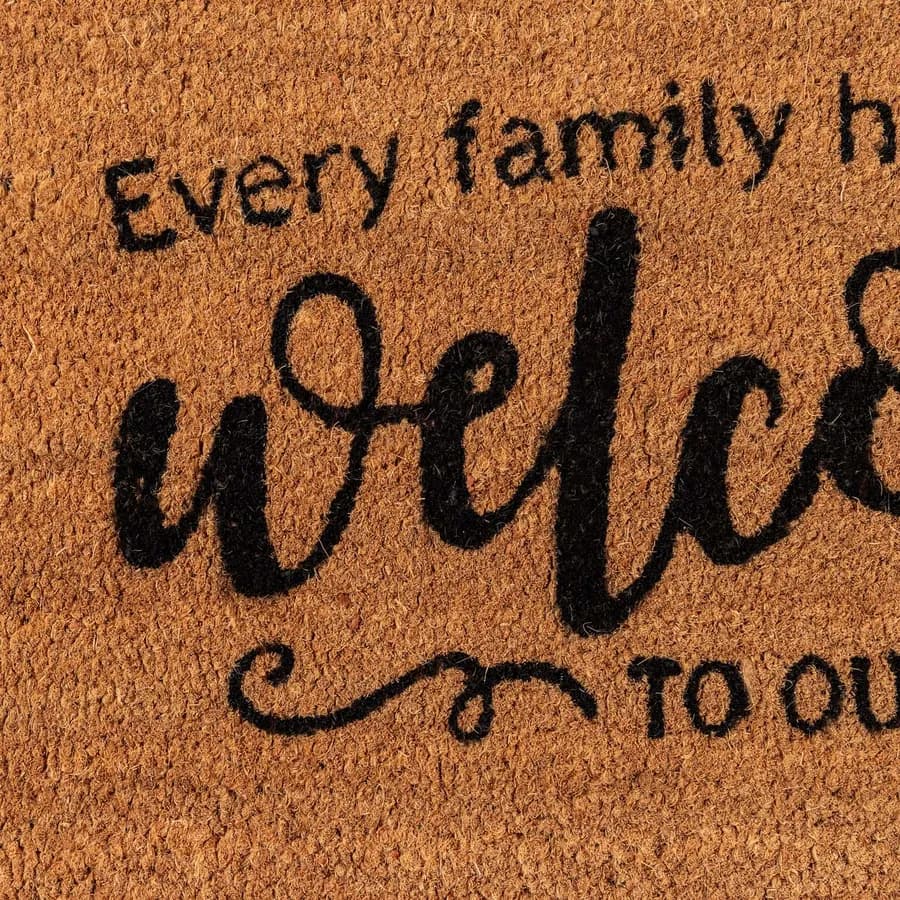 Zerbino 45x75 cm in coir Welcome marrone e nero
