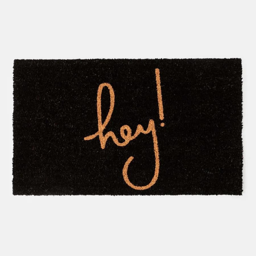 Zerbino Hey 45x75 cm in coir naturale con fondo nero