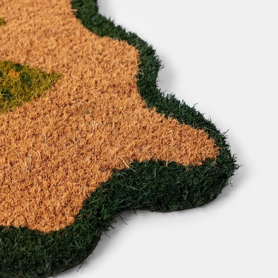 Zerbino natalizio 45x75 cm in coir con disegno alberi di natale