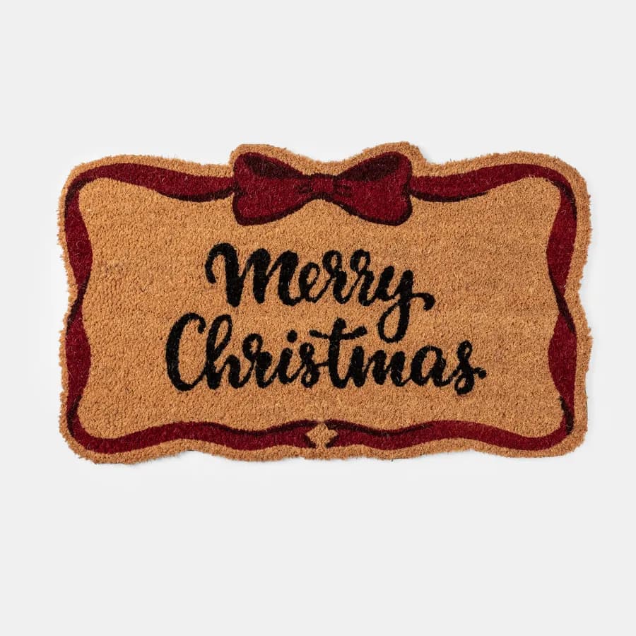 Zerbino natalizio 45x75 cm in coir Merry Christmas