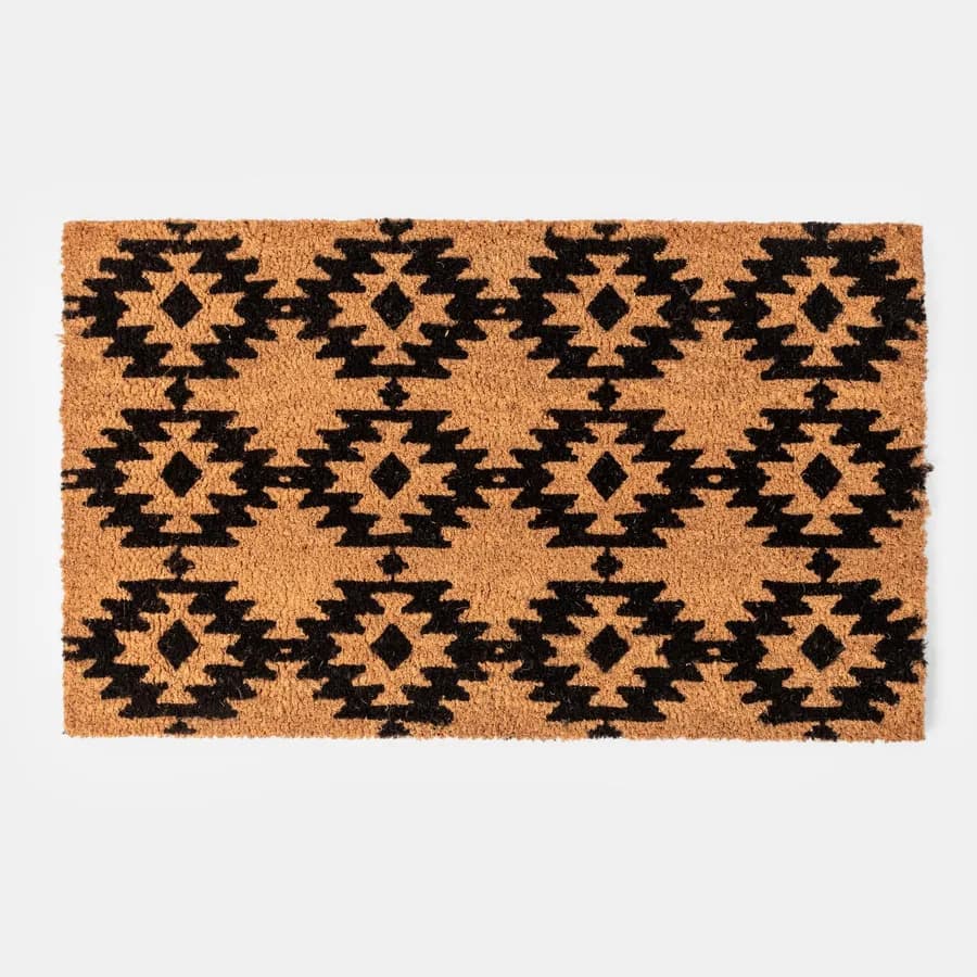 Zerbino naturale 45x75 cm in coir con disegno etnico