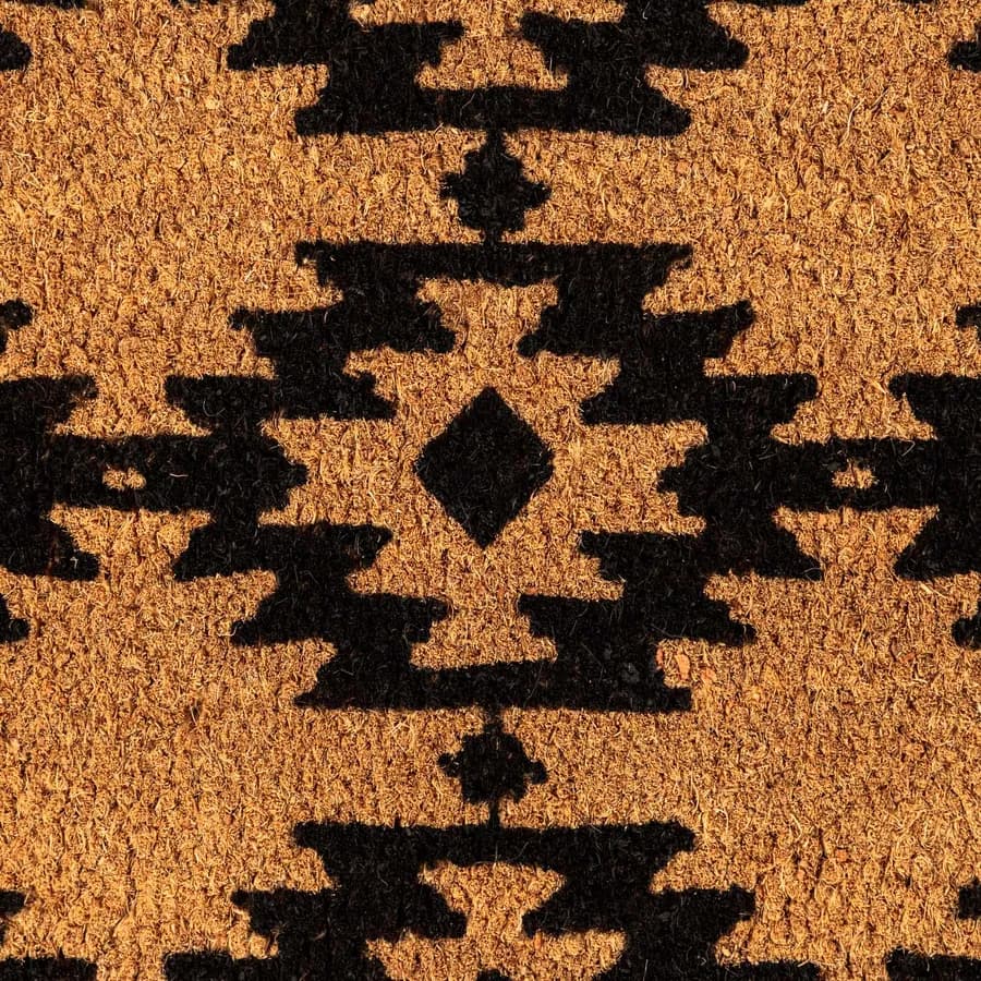 Zerbino naturale 45x75 cm in coir con disegno etnico