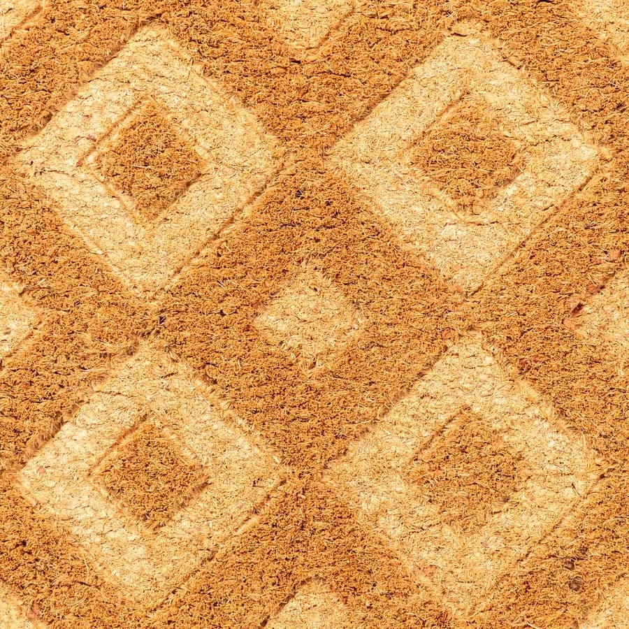 Zerbino senape 45x75 cm in coir naturale con disegno geometrico a rombi