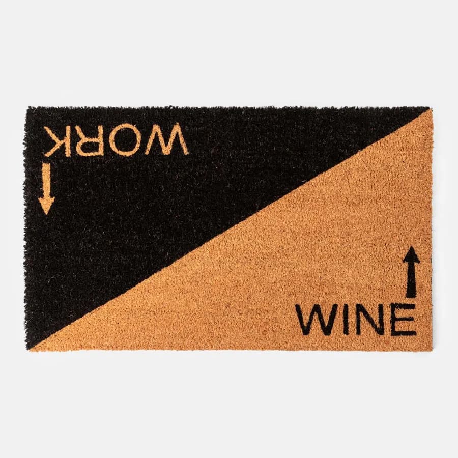 Zerbino Wine Work 45x75 cm in coir naturale e disegno