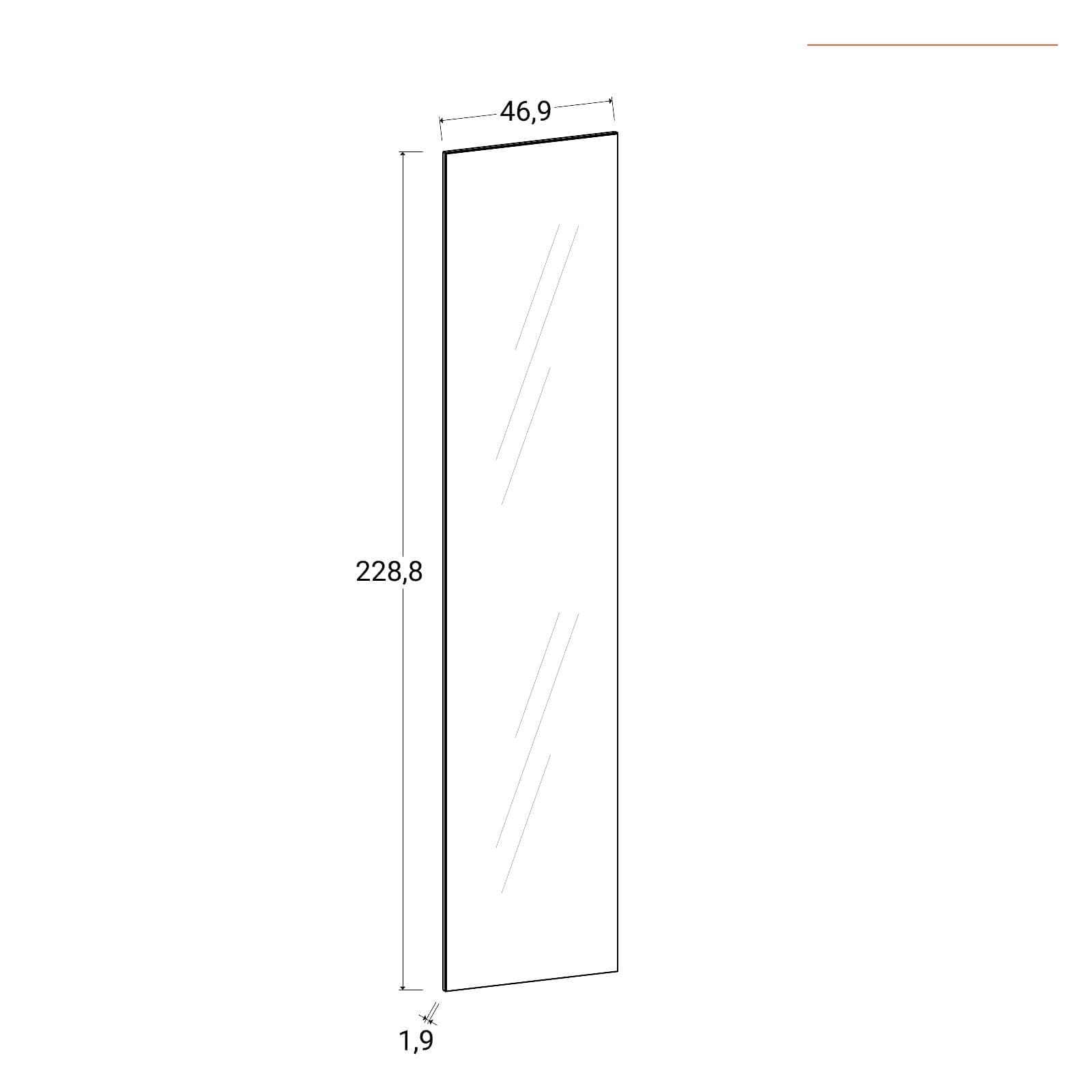 Anta 50x229h cm specchio per armadio Ventur