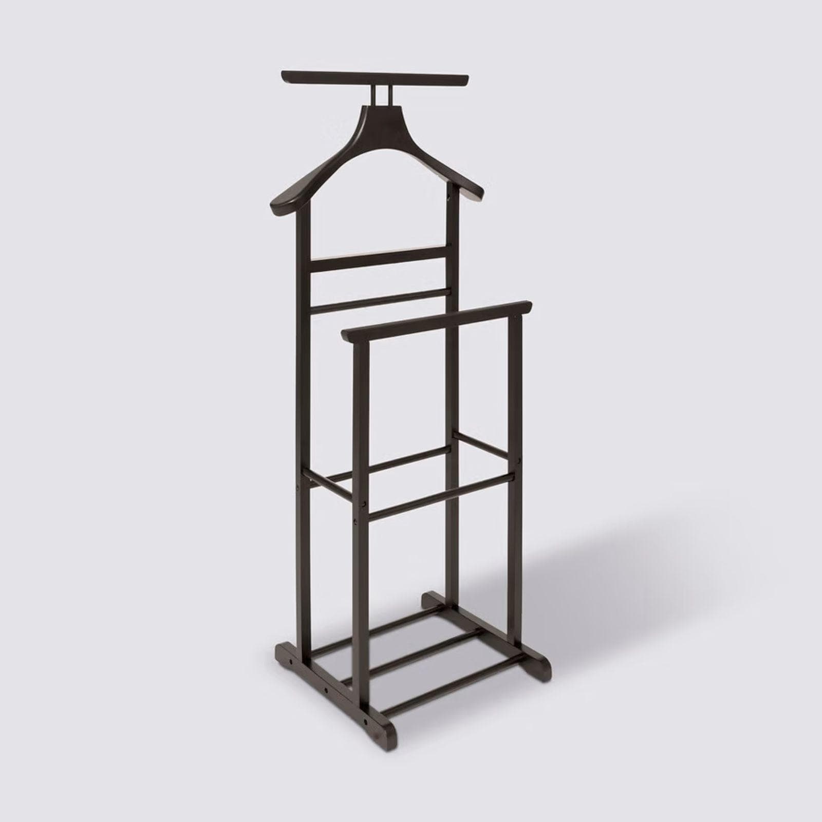Piantana appendiabiti 47x103h cm in legno di pino nero con sistema antiscivolo