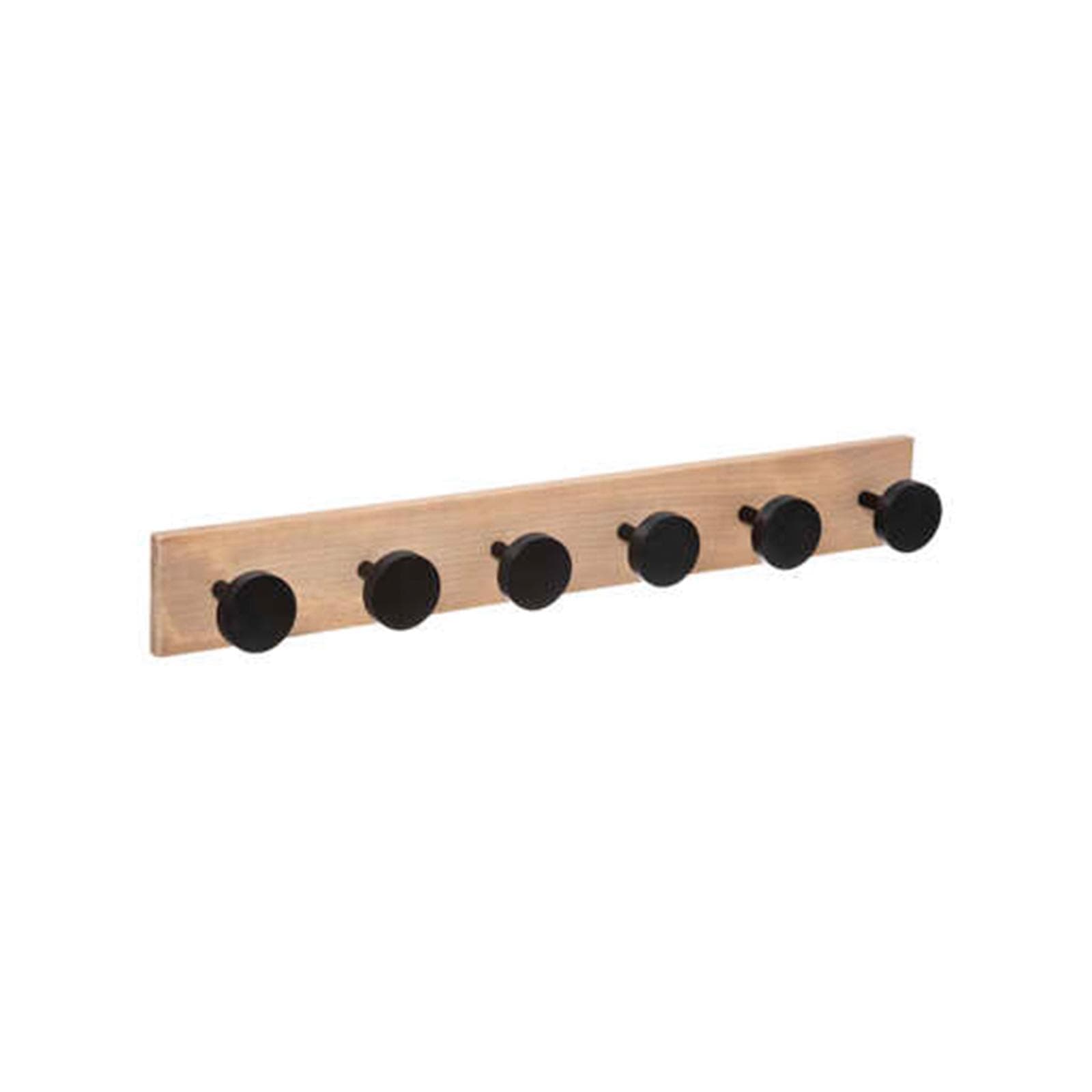Appendiabiti a 6 ganci 58 cm in legno naturale e nero
