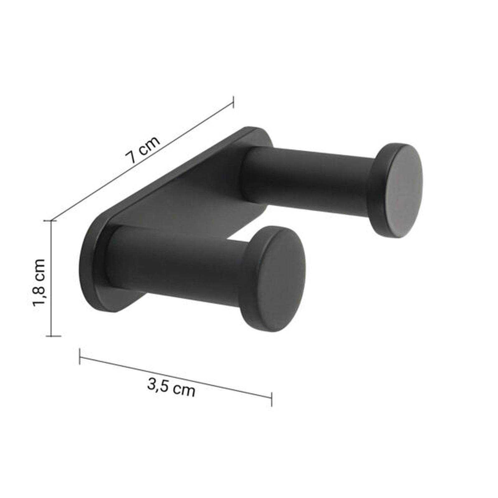 Appendiabiti doppio in ottone e cromall nero opaco - Canarie di Gedy