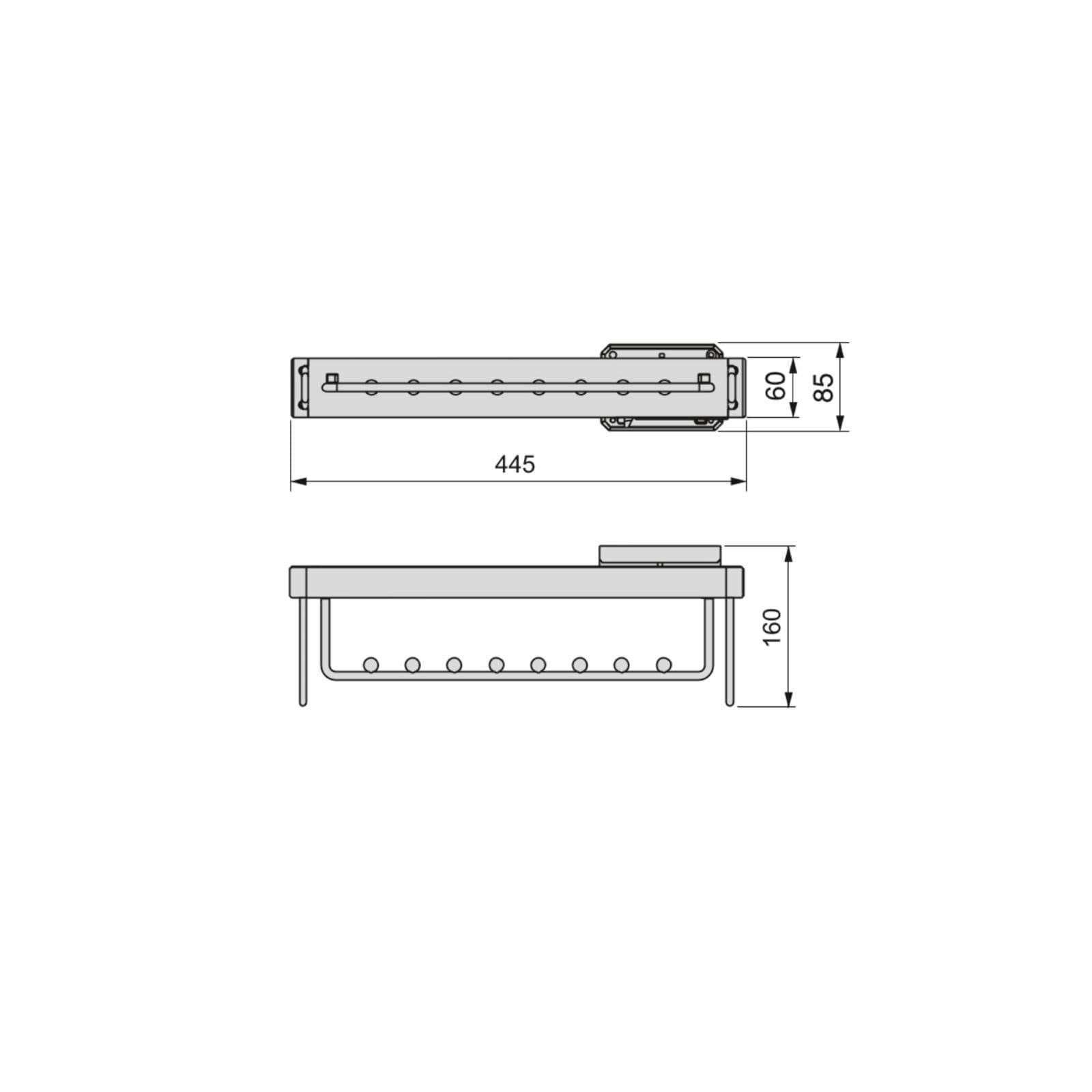 Appendiabiti estraibile 45 cm in alluminio verniciato moka - Sektor