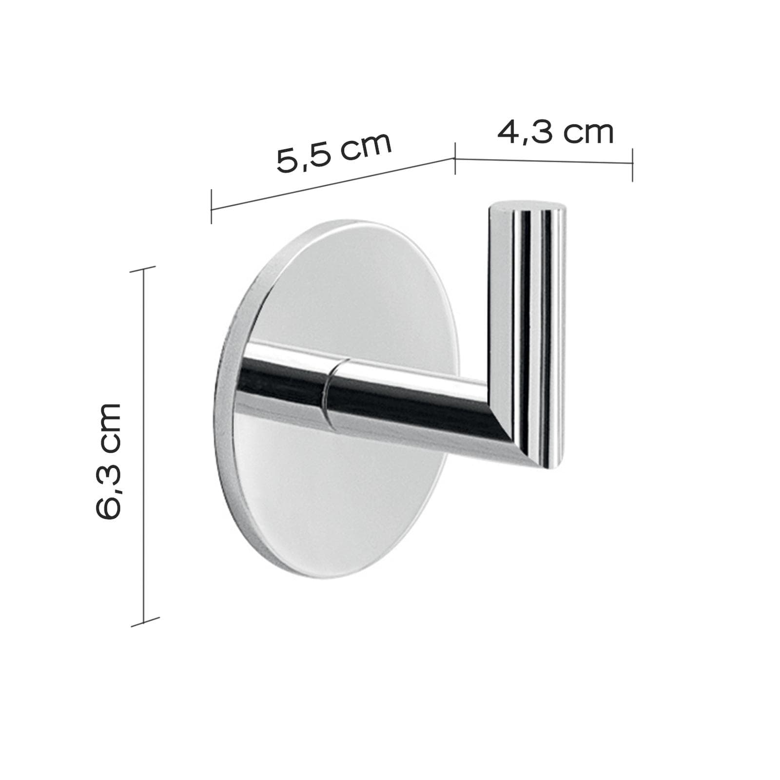 Appendiabiti singolo in ottone e alluminio cromo - Gea di Gedy