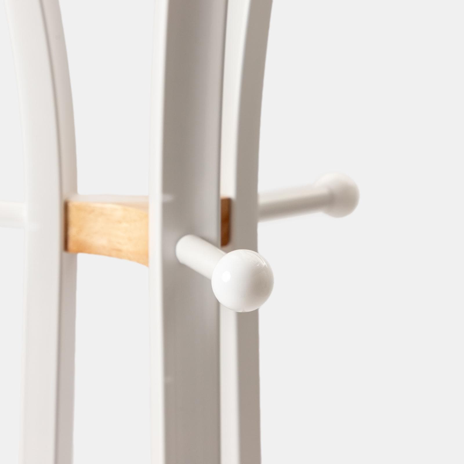Appendiabiti in metallo bianco con 9 ganci e dettagli in legno - Colson