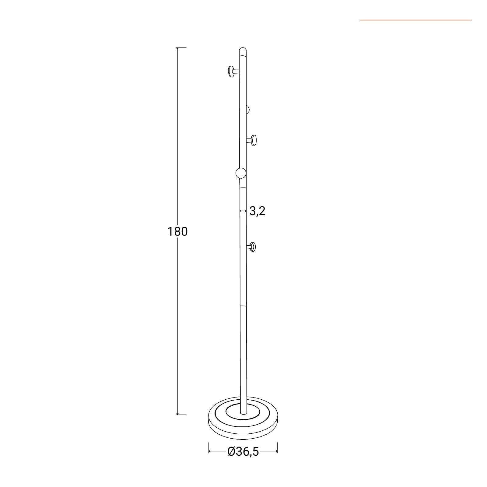 Appendiabiti in metallo grigio con base in marmo e 8 ganci in legno naturale - Risbe