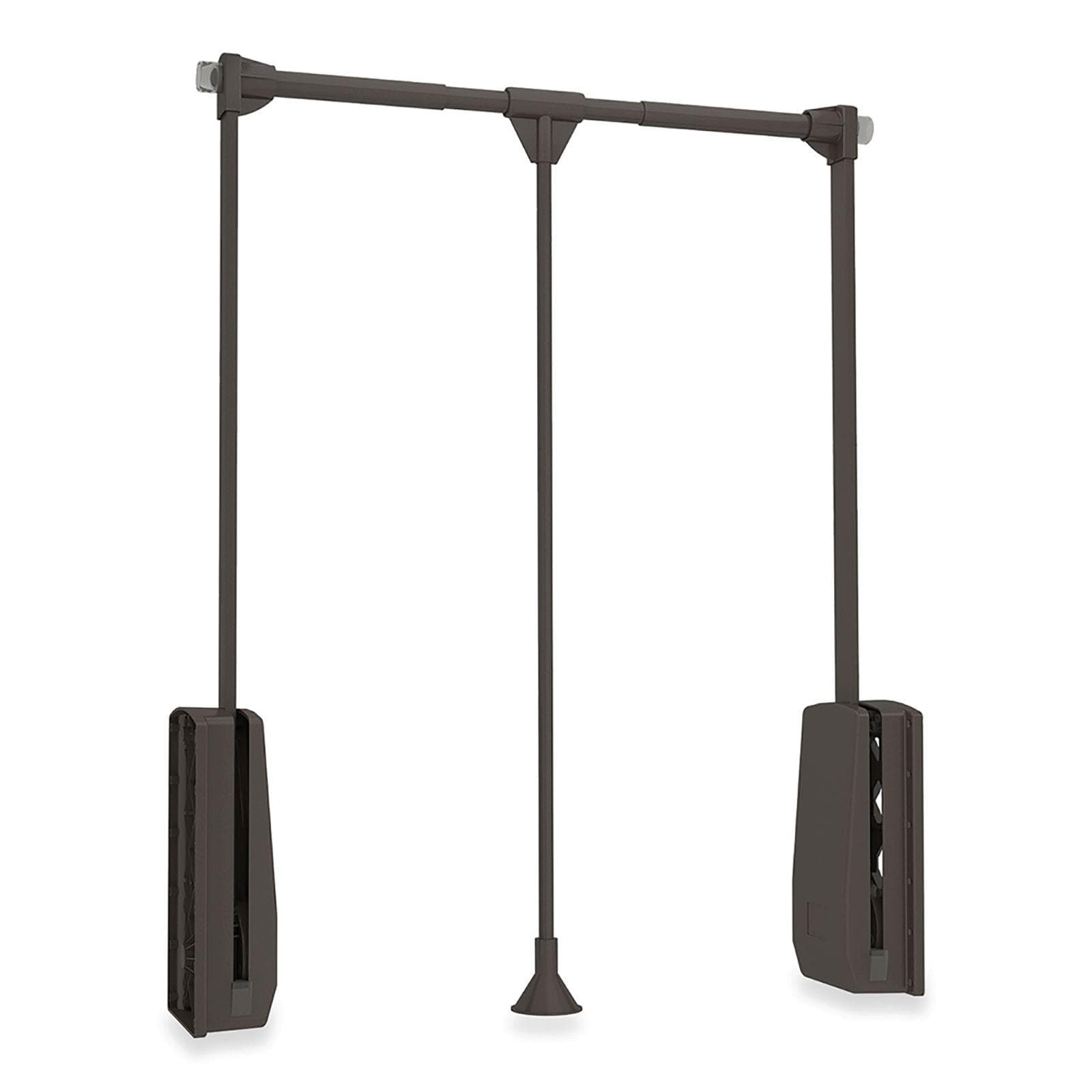 Appendiabiti saliscendi armadio scorrevole con larghezza regolabile 83-115 cm acciaio moka -Holden