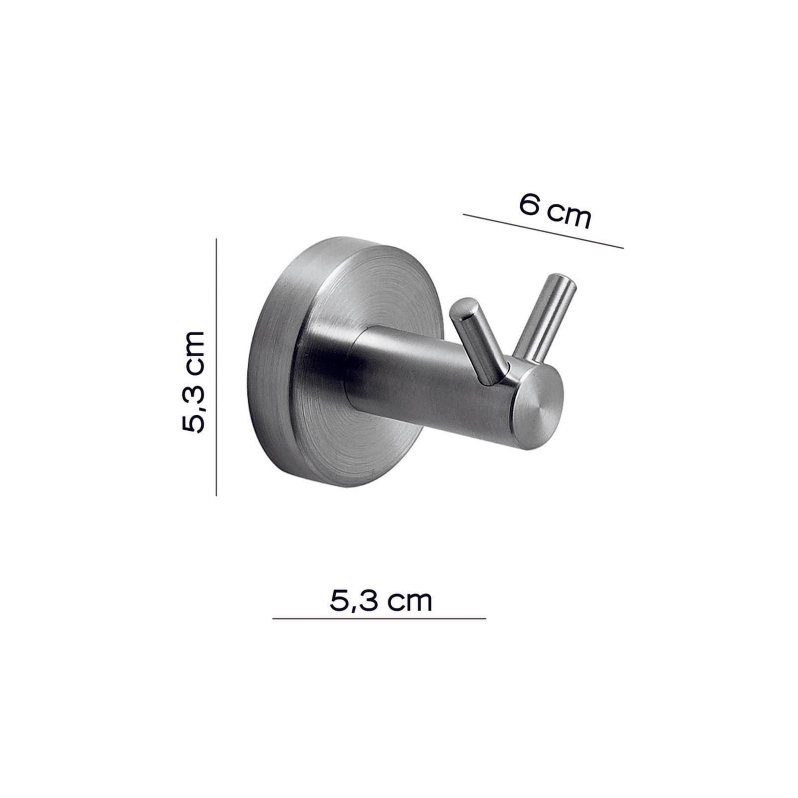 Appendiabiti doppio in acciaio inox spazzolato - Project di Gedy