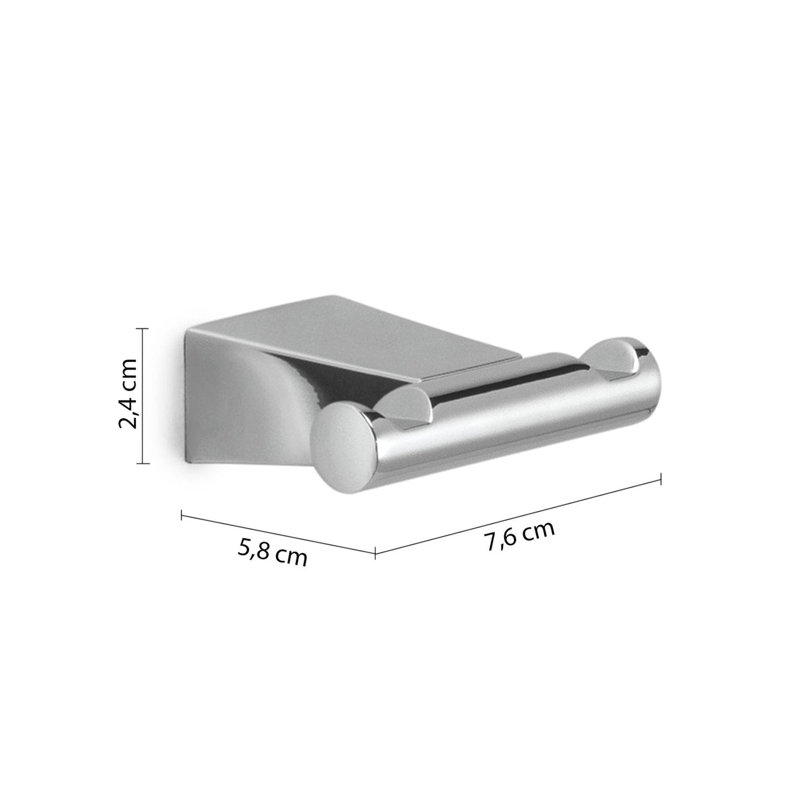 Appendino doppio in acciaio inox - Tonale di Gedy
