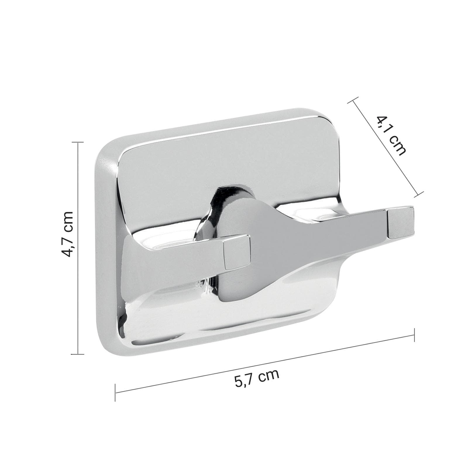 Appendiabiti doppio in alluminio anodizzato e cromall cromo - K2 di Gedy