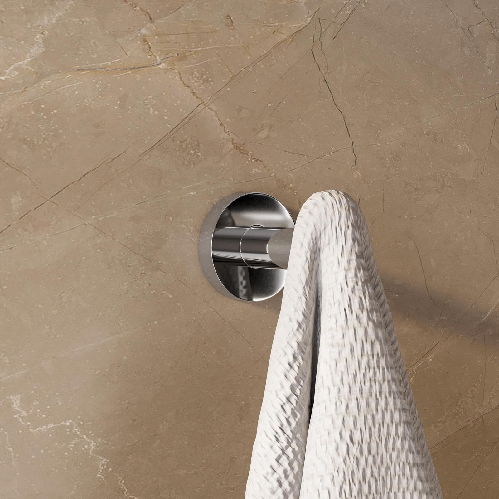 Appendino singolo a muro in acciaio inox cromo - Clover Round