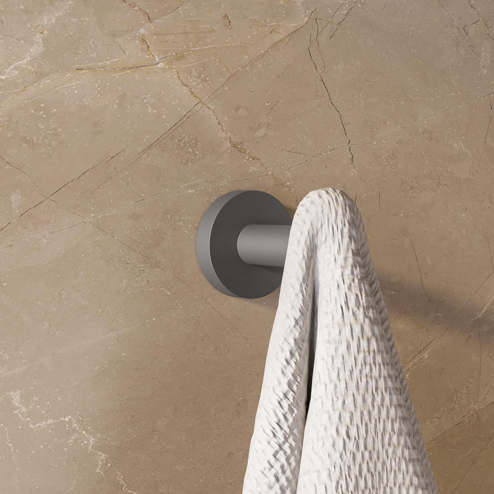 Appendino singolo a muro in acciaio inox nero satinato - Clover Round