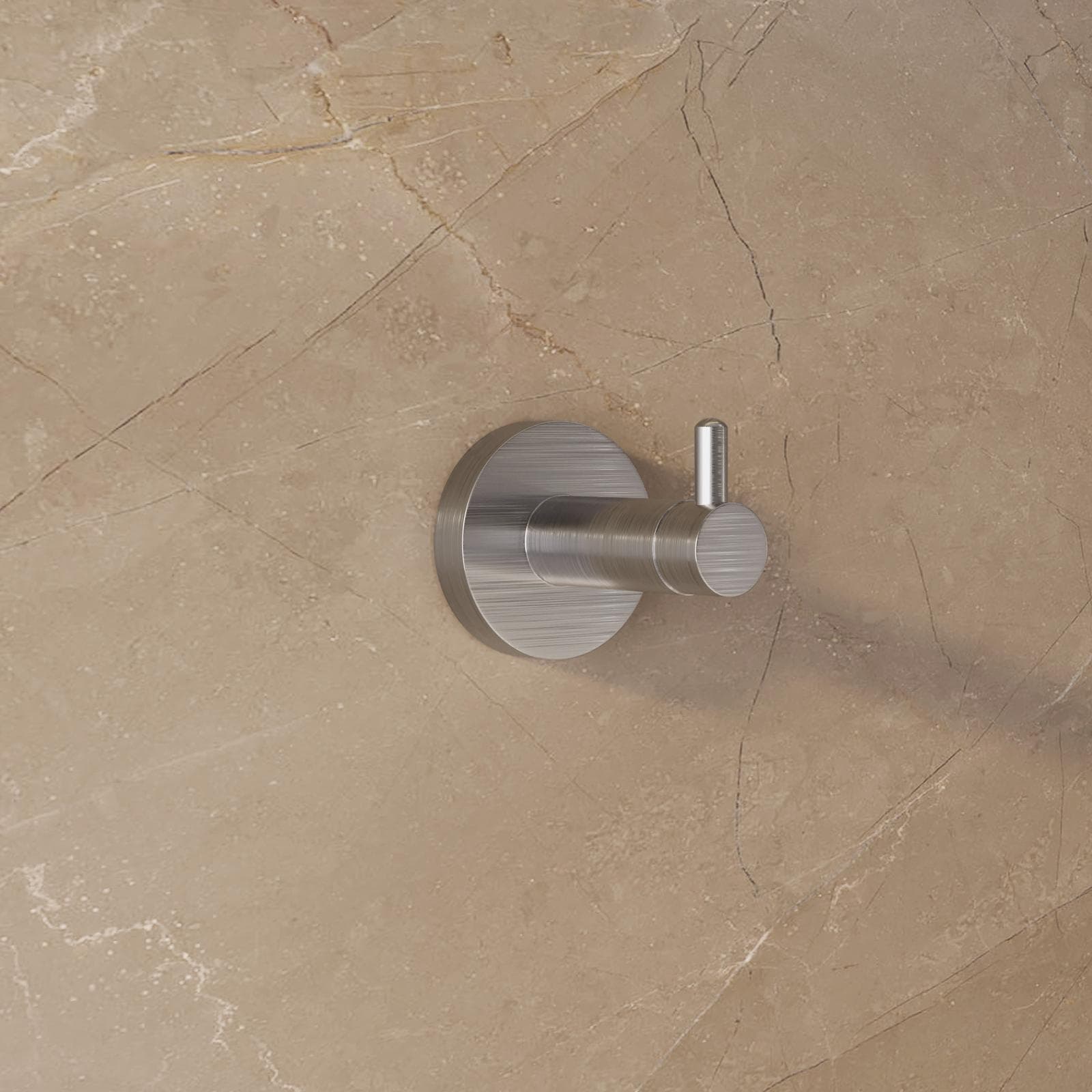 Appendino singolo a muro in acciaio inox spazzolato - Clover Round