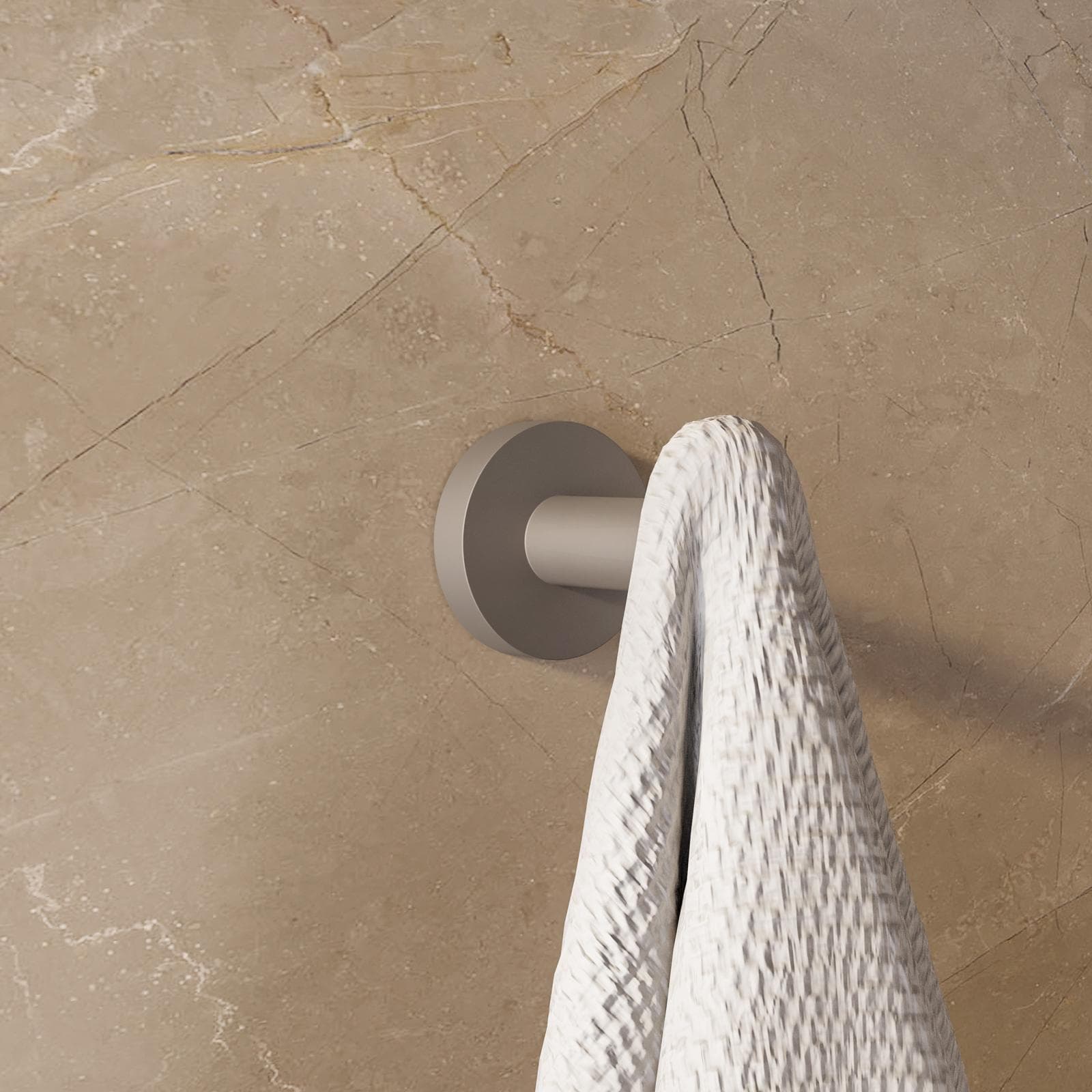 Appendino singolo a muro in acciaio inox tortora - Clover Round