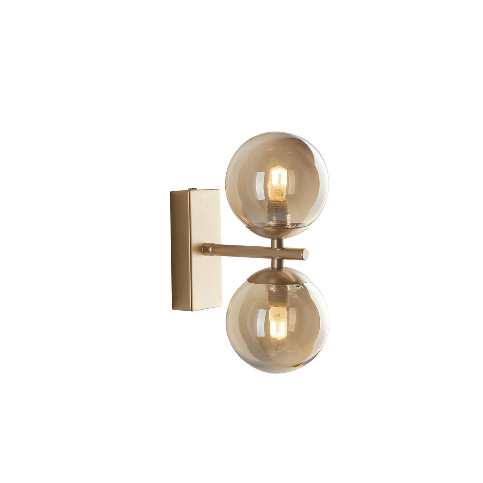 Applique 2 lampade da interno 16,5x23,3h cm in vetro soffiato champagne