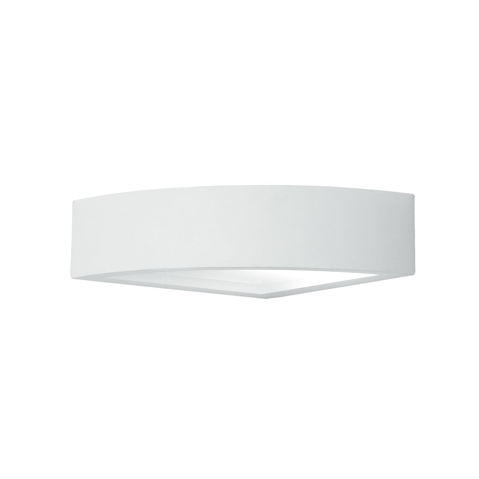 Applique 20,5x20,5x7h cm in gesso verniciabile bianco