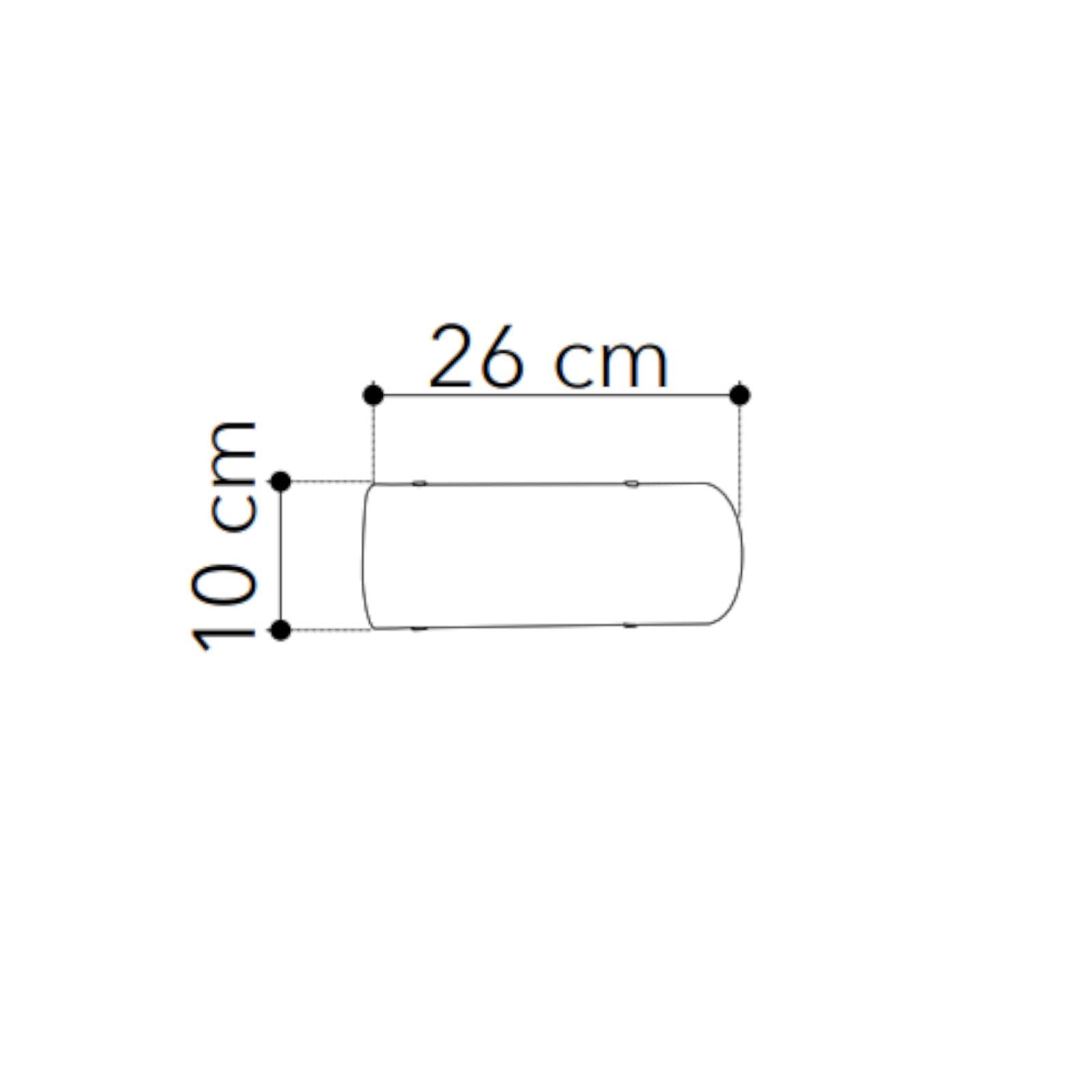 Applique 26x10 cm in vetro curvato bianco e struttura cromata