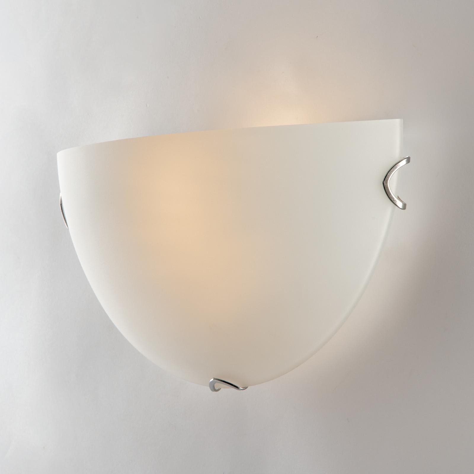 Applique 30x15 cm in vetro bianco satinato